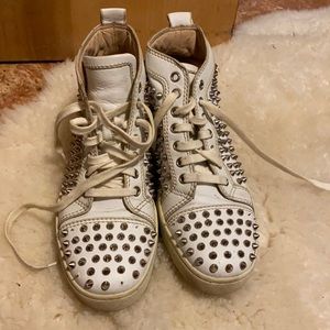 Christian Louboutin Flat Calf Spike Sneakers